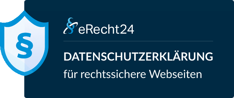 Siegel eRecht 24  für Datenschutzerklärung datenschutz-siegel-dark-horizontal-large